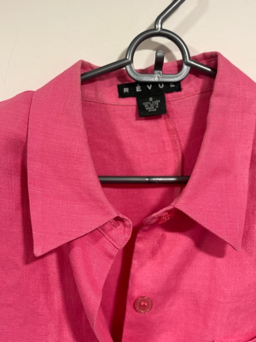 Eileen Fisher Pink Button-Front Linen Shirt - Picture 2 of 5
